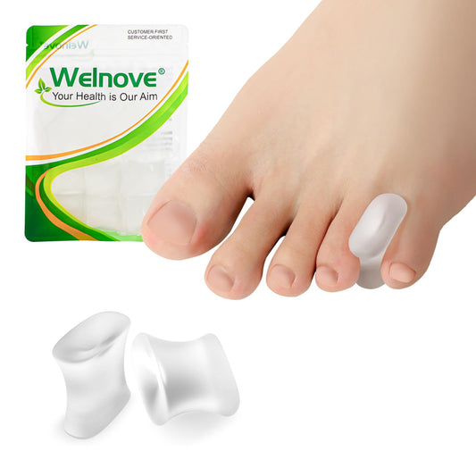 Welnove front packaging showing 8-pack gel toe separators and benefits