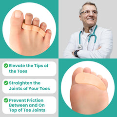 welnove top view on toes demonstration showing gentle separation benefit
