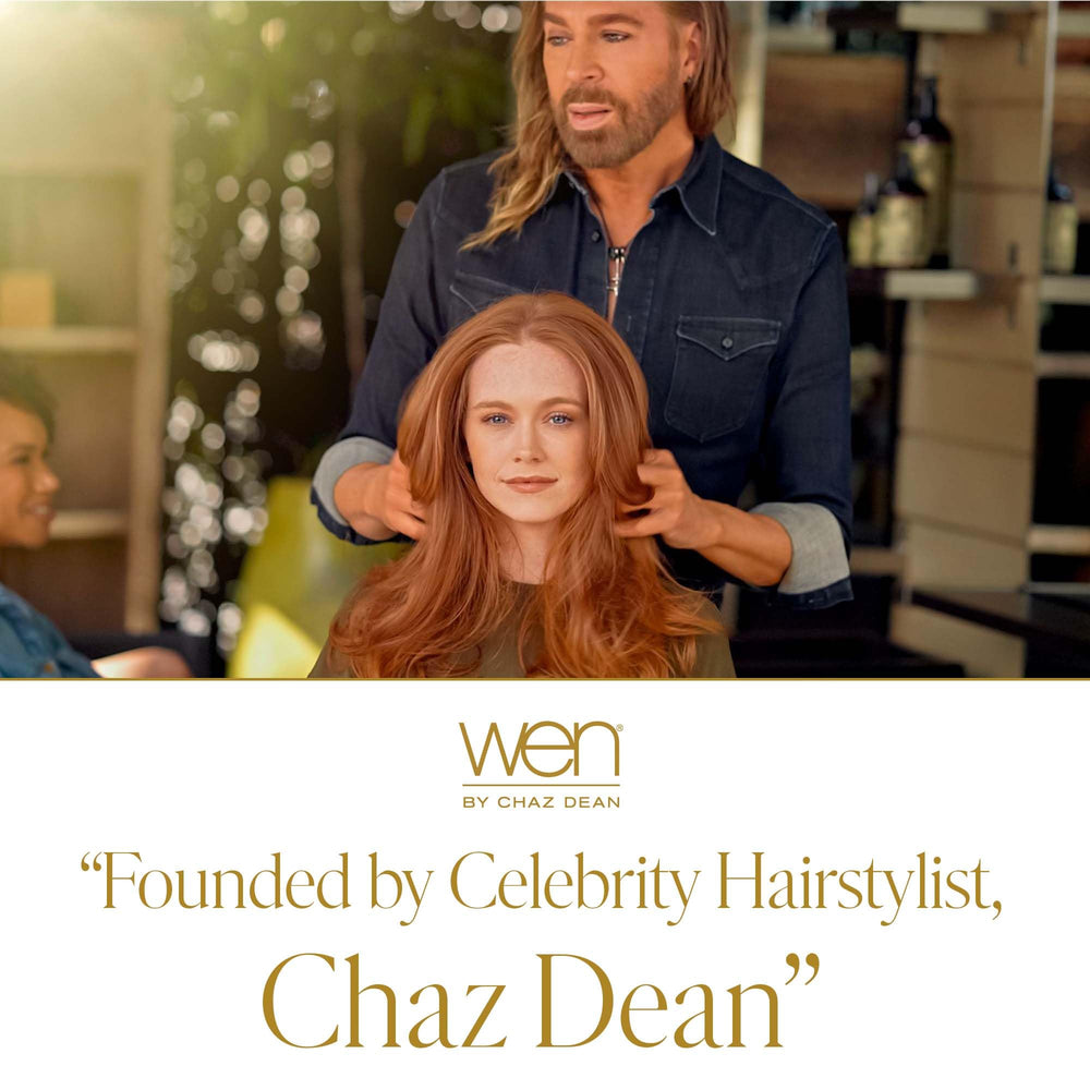 WEN by Chaz Dean pump dispensing conditioner illustrating easy application