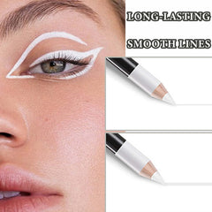 WENJLYJ white pencil on waterline demonstrating water-resistant, long-wear benefit