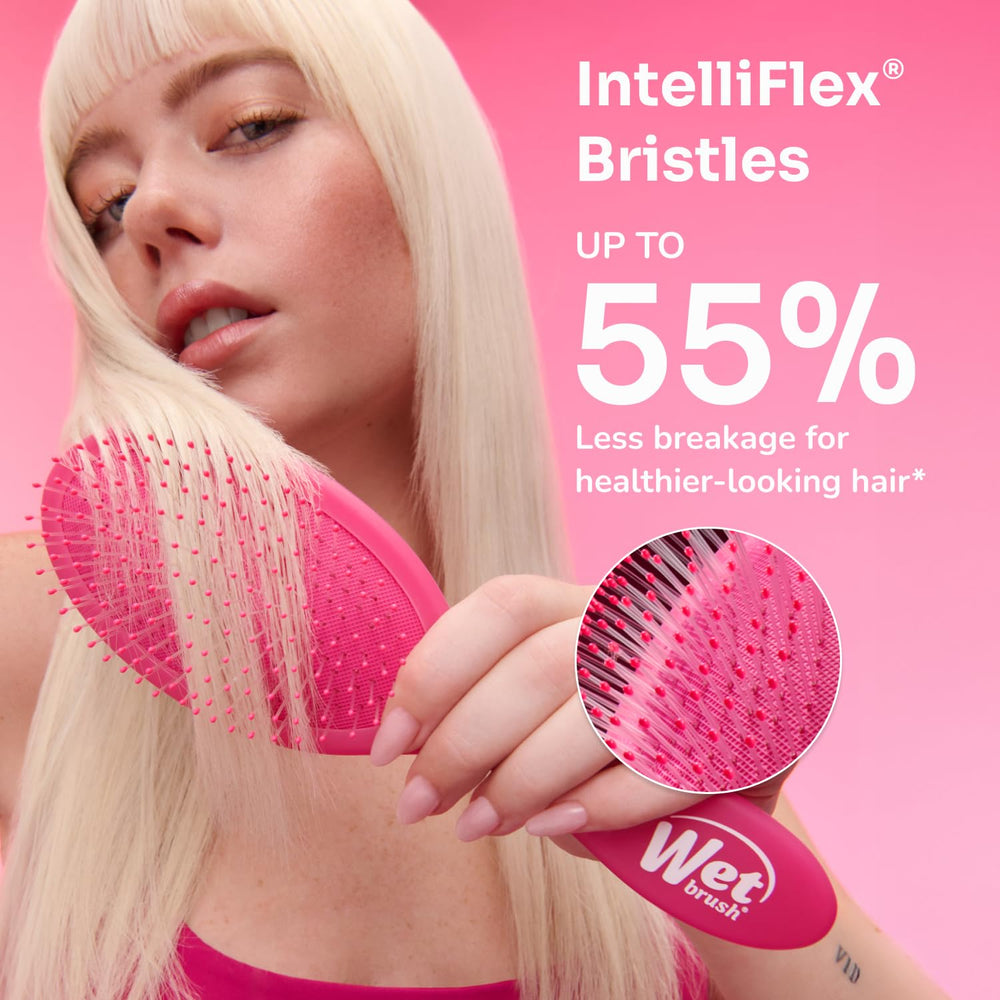 Wet Brush being used on wet hair demonstrating safe detangling after shower for smoother strands