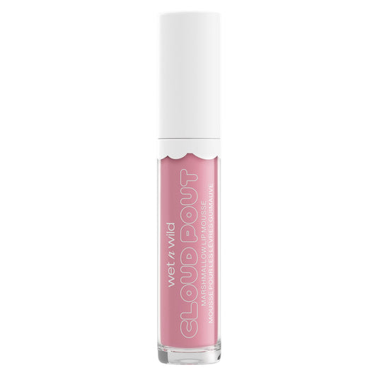 wet n wild front packaging showing light pink cloud pout and matte mousse benefits