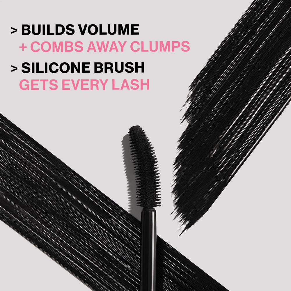 wet n wild mascara texture swiped on white showing ultra-black pigmentation benefit