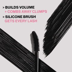 wet n wild mascara texture swiped on white showing ultra-black pigmentation benefit