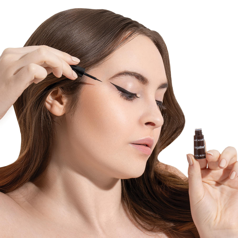 wet n wild MegaLiner closeup brush tip shows precise control and smooth application