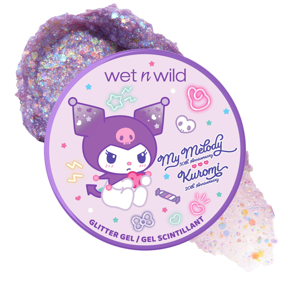 wet n wild front packaging showing Spunky glitter gel for easy identification