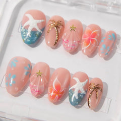 WFBBKP front packaging showing full blue glitter almond set, easy salon finish