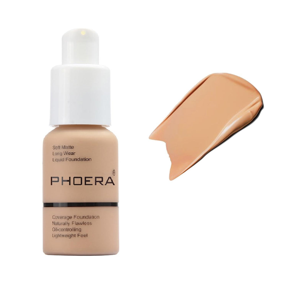 WFWJ PHOERA front packaging shows shade 104 Buff Beige and benefits