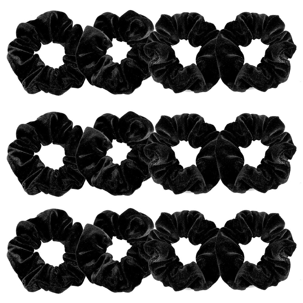Whaline front packaging showing 12 black velvet scrunchies and neat set benefit
