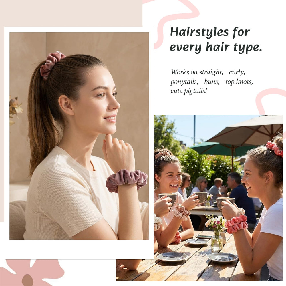 Whaline scrunchies arranged as gift set for parties and bridesmaids