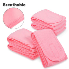 Whaline headband used during makeup application keeping hair clear and protected