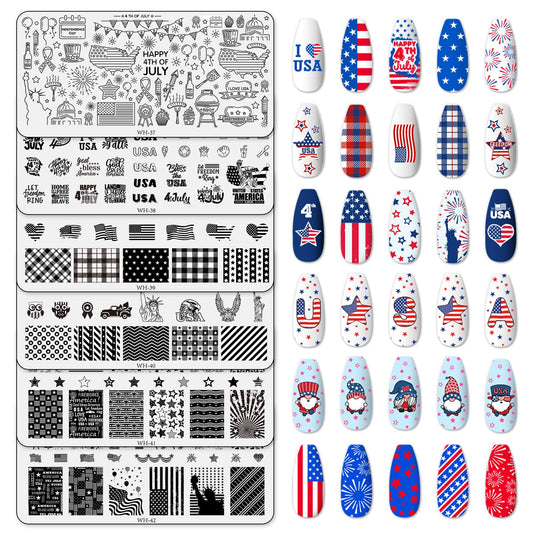 Whaline plate front view showing patriotic collection for quick design