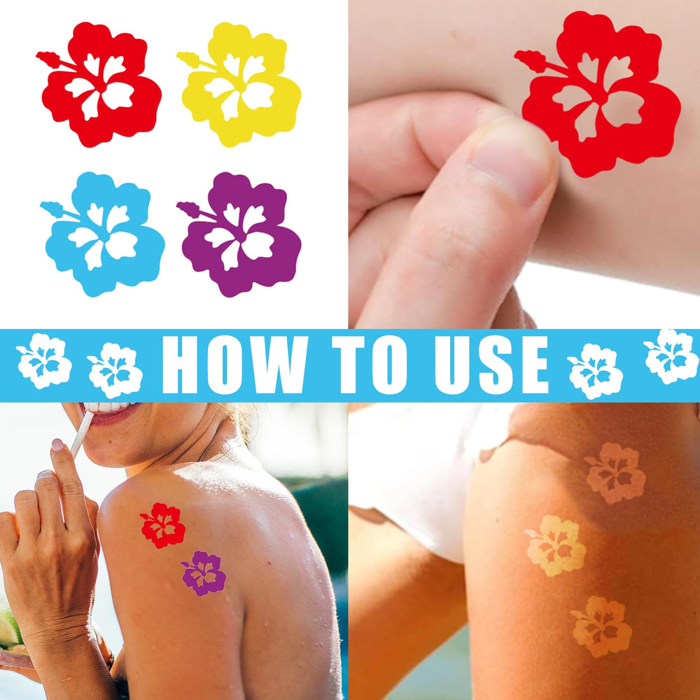 Whaline sticker applied on shoulder displaying instant tropical decoration benefit