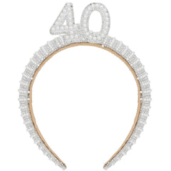 WHAVEL front view of 40th crown showing pearl rhinestone detail and celebratory look