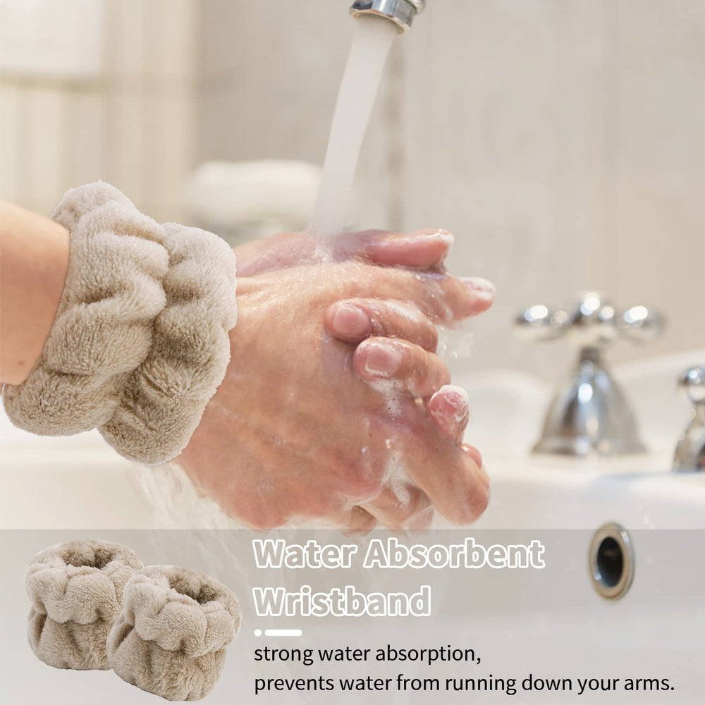 WHAVEL wristband worn during face wash preventing water down arm