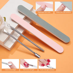 Wilfniee included nail file and cuticle pusher making removal simpler