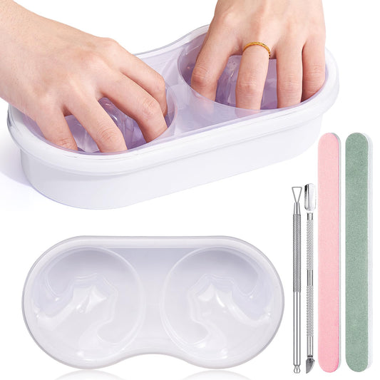 Wilfniee dual nail bowl front view showing compact acetone-proof design benefit