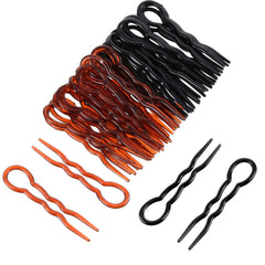 WILLBOND black U-shaped pin securing a bun showing strong hold and neat finish