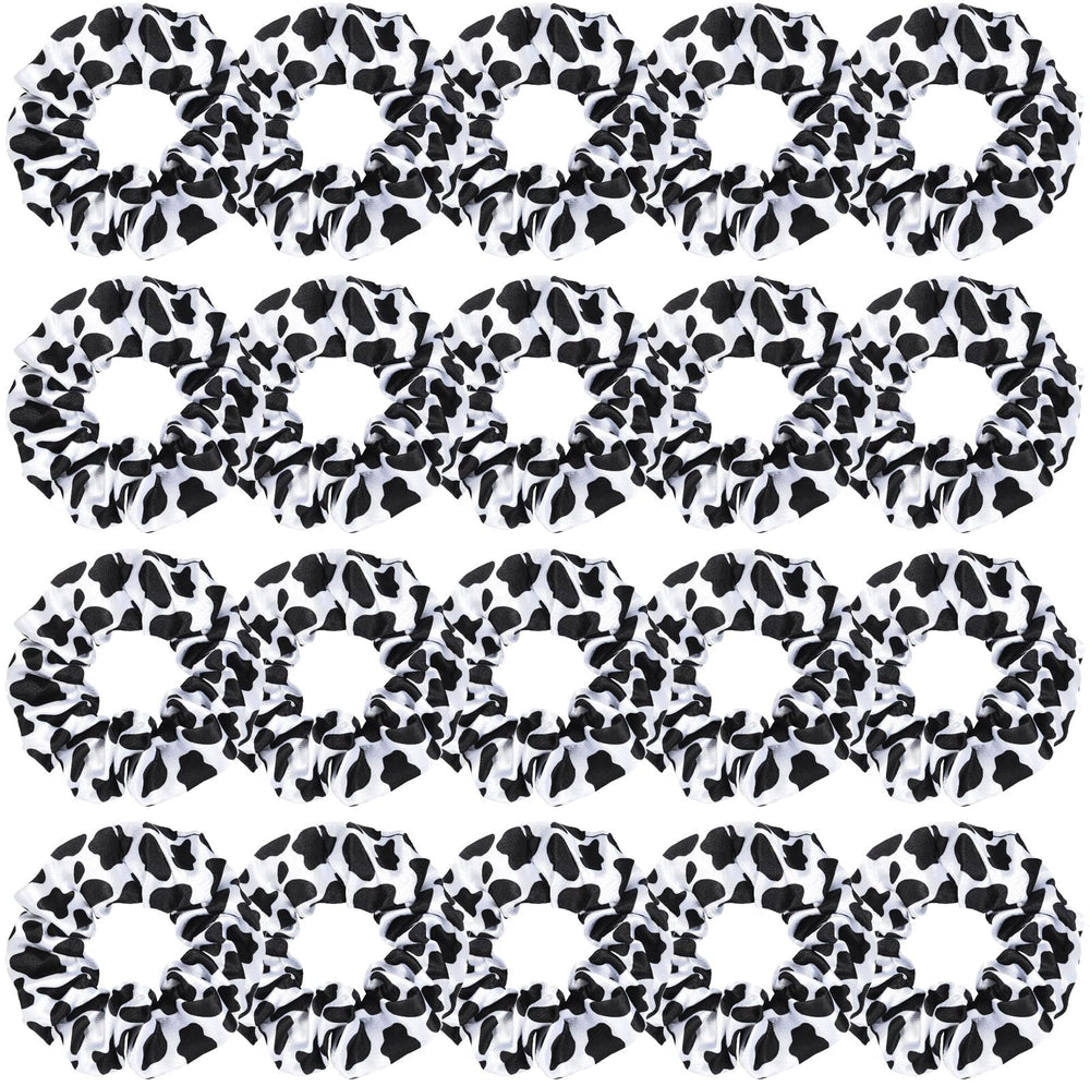 WILLBOND front display of 20 cow print scrunchies showing variety and quantity benefit