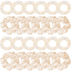 WILLBOND cream white scrunchies pack showing quantity and color benefits