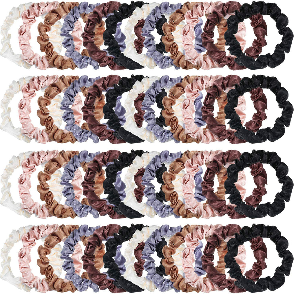 WILLBOND front pack showing 48 satin mini scrunchies, easy bulk styling