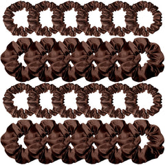 WILLBOND front view of 24 coffee scrunchies, convenient multi-pack