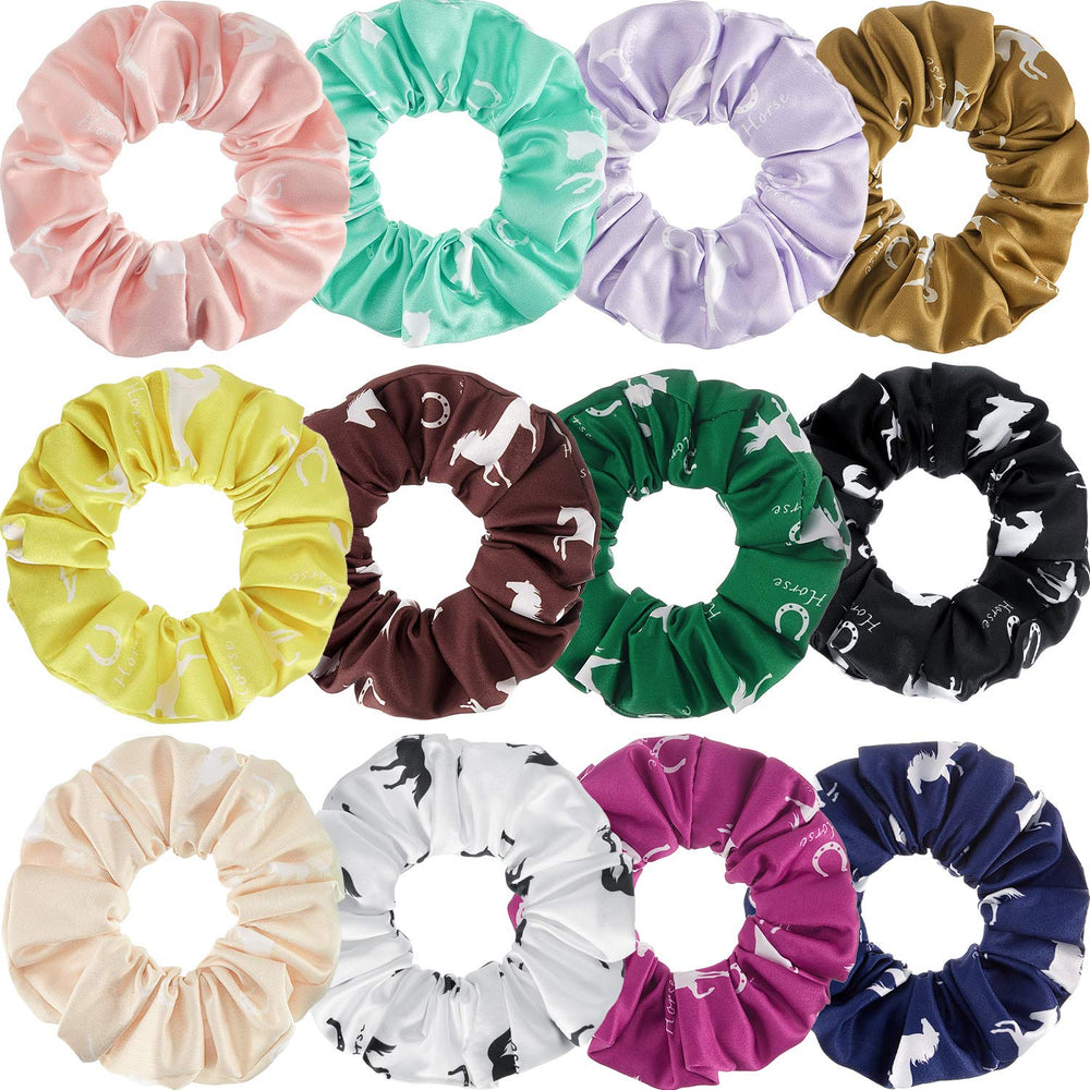 WILLBOND front-packaging with twelve horse scrunchies, colorful gift-ready set