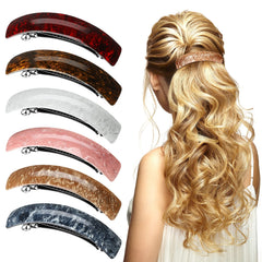 WILLBOND front view of six multicolor barrettes showing color variety and secure hold