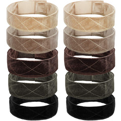WILLBOND front view of 10 velvet wig bands showing colors and packaging benefit secure storage