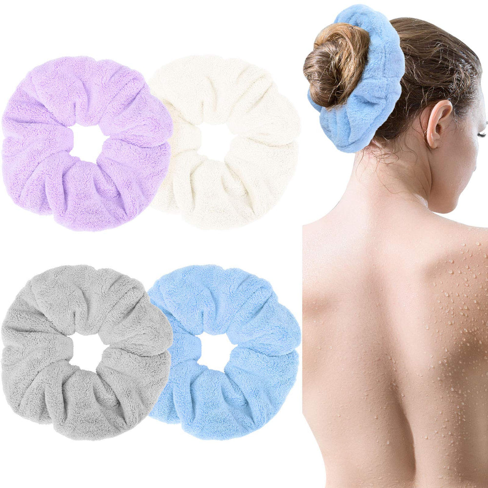 WILLBOND front pack of four scrunchies showing colors and bulk benefit