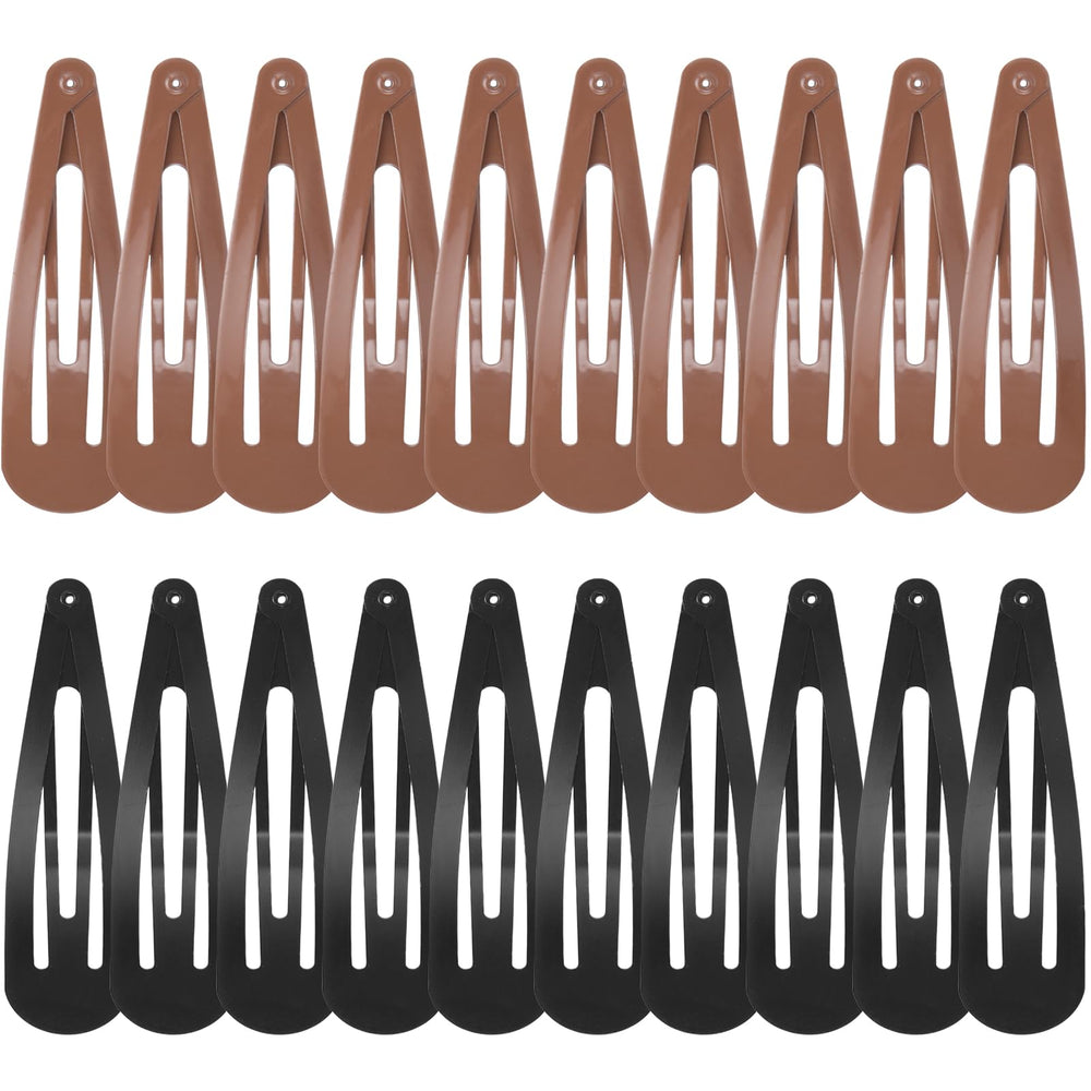 WILLBOND front pack of 30 brown and black snap hair clips showing color mix and quantity benefit