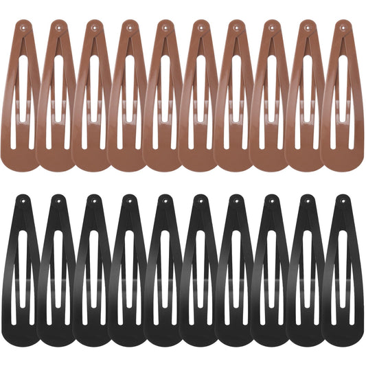 WILLBOND front pack of 30 brown and black snap hair clips showing color mix and quantity benefit
