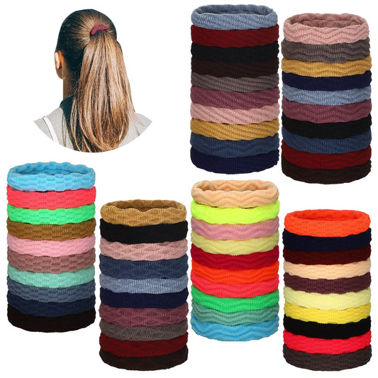 WILLBOND front packaging showing 60 colorful seam-free ponytail holders for variety