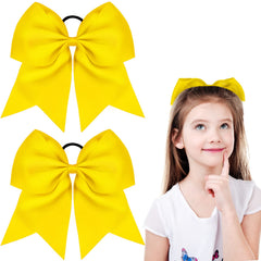 WILLBOND front view of two yellow jumbo bows showing bright team color and packaging