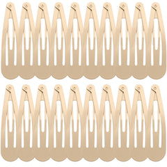 WILLBOND front view of thirty taupe metal snap hair clips showing quantity and neat packaging benefit