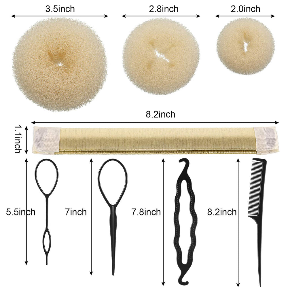 WILLBOND three foam hair donuts displayed by size benefit quick volume options