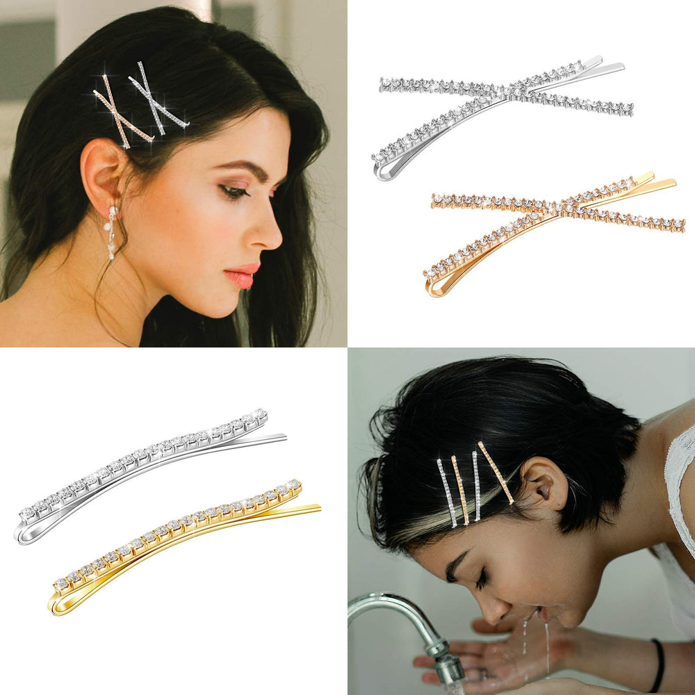 WILLBOND bobby pins in half-up hairstyle adding elegant sparkle to hair
