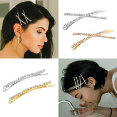 WILLBOND bobby pins in half-up hairstyle adding elegant sparkle to hair