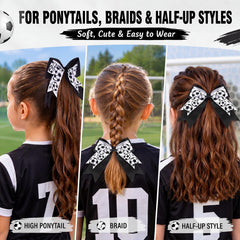 WILLBOND in-use image of high pony with bow highlighting secure hold during activity benefit