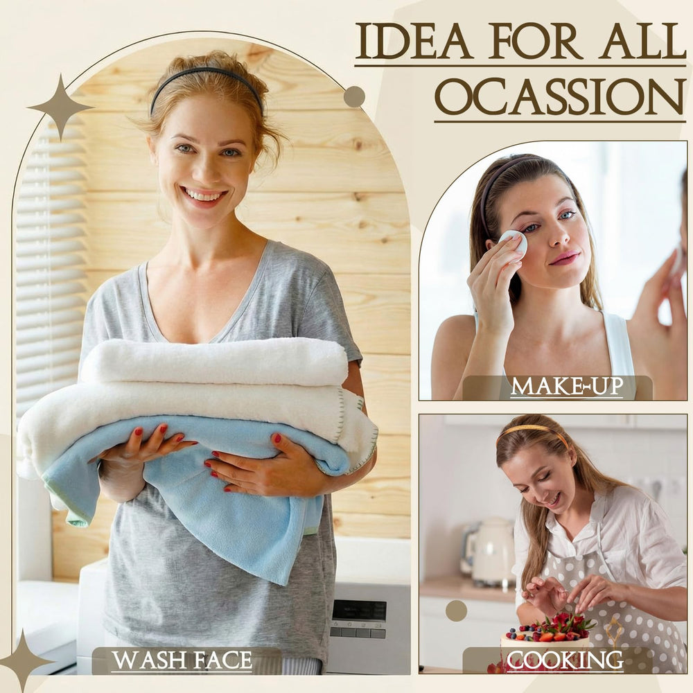 WILLBOND headband on bathroom counter for makeup and grooming convenience