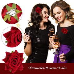 WILLBOND group of four rose clips styled in hair demonstrating dramatic volume