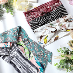 WILLBOND six different patterned headbands laid flat showing variety for outfit matching