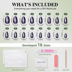 WiniBeauty kit contents including glue tabs file and prep wipe