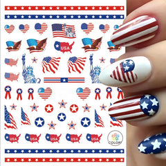 winthrop close up of American flag decal detail for crisp, vibrant manicure benefit