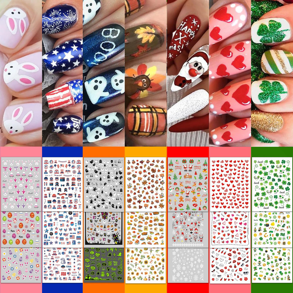 winthrop front packaging showing full 30-sheet holiday nail sticker set and convenience