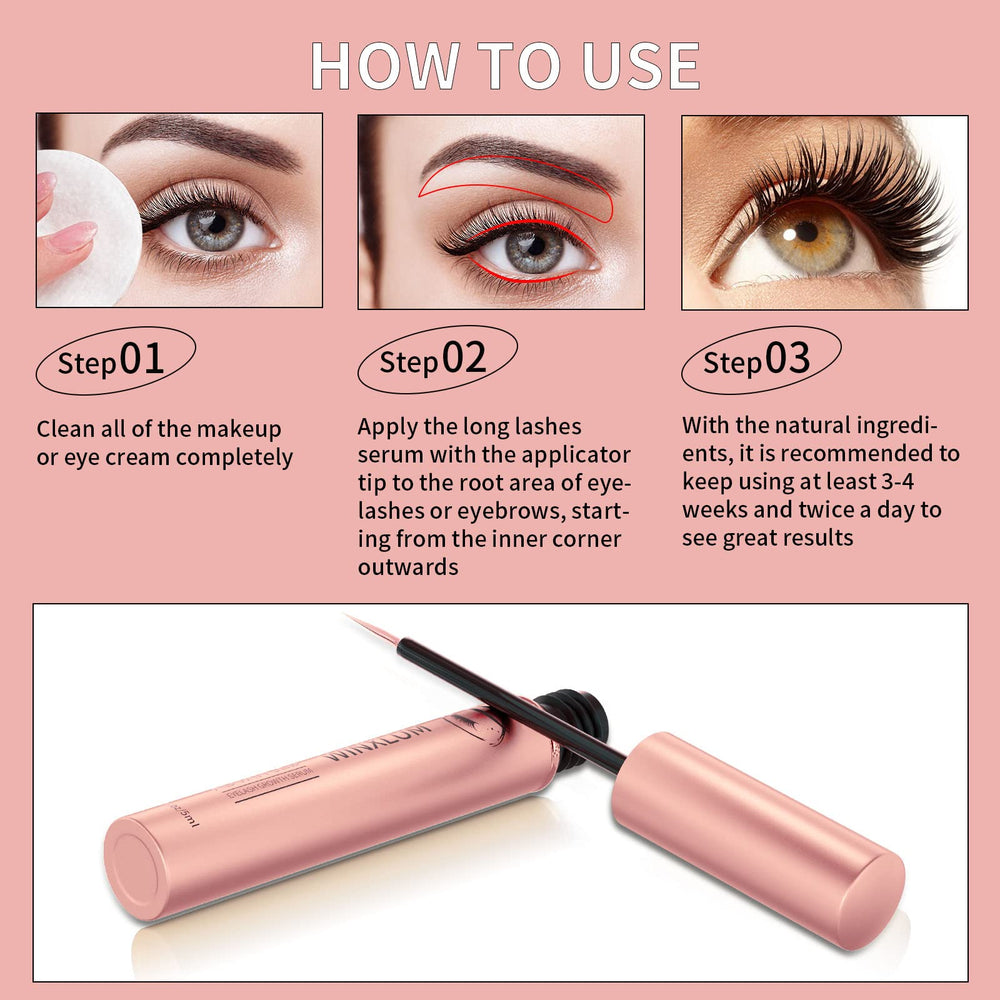 Winxlum before and after lash comparison demonstrating visibly fuller, thicker lashes