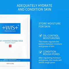 +WIS+ close-up of a single sheet soaked in serum to show texture and hydration