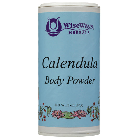 Wise Ways Herbals front packaging showing 3 oz calendula powder and organic promise
