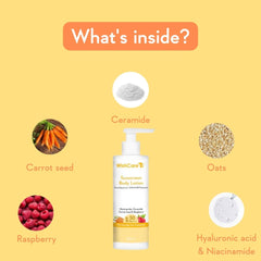 WishCare carrot seed and raspberry ingredients showcasing antioxidant benefits