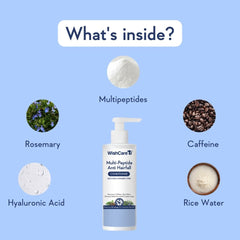 WishCare ingredient label highlighting rice water and peptides for strengthening benefits